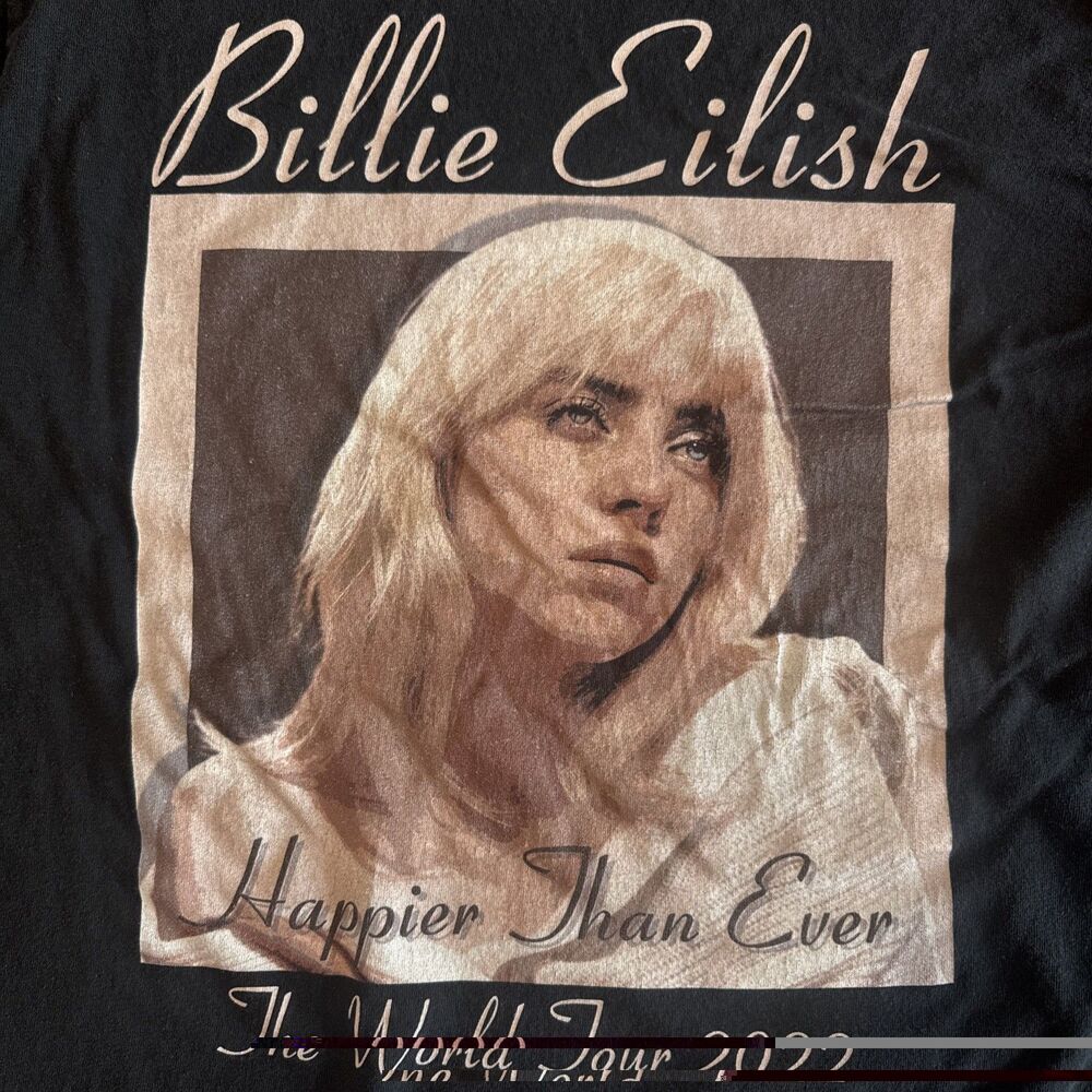 Billie Eilish Happier Than Ever World Tour 2022 Sz Medium T-Shirt Band Music Tee
